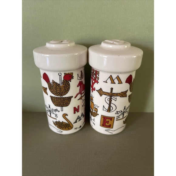 Vintage Holt Howard Salt Pepper Shakers Weathervanes Americana Farmhouse Kitchen - Picture 4 of 5